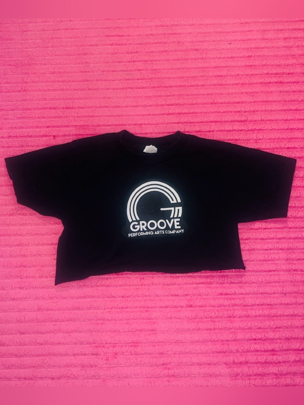 Groove Black Kids Cropped Tee - Logo Short Sleeve Top